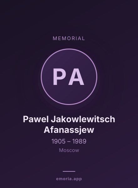 Memorial portrait of Pawel Jakowlewitsch Afanassjew
