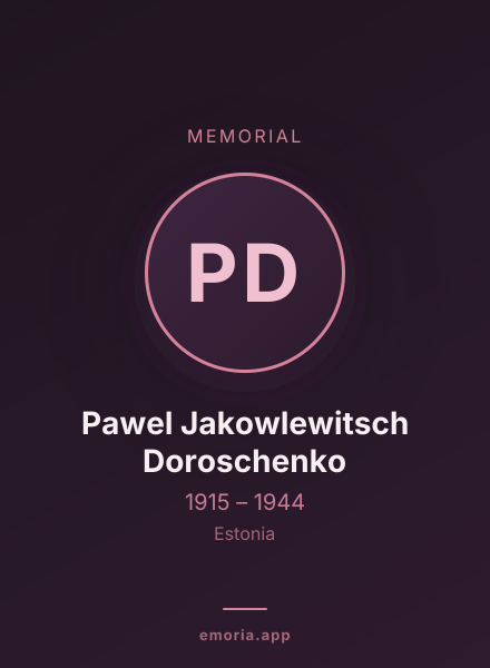 Memorial portrait of Pawel Jakowlewitsch Doroschenko