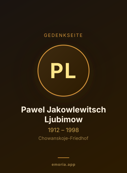 Gedenkportrait von Pawel Jakowlewitsch Ljubimow