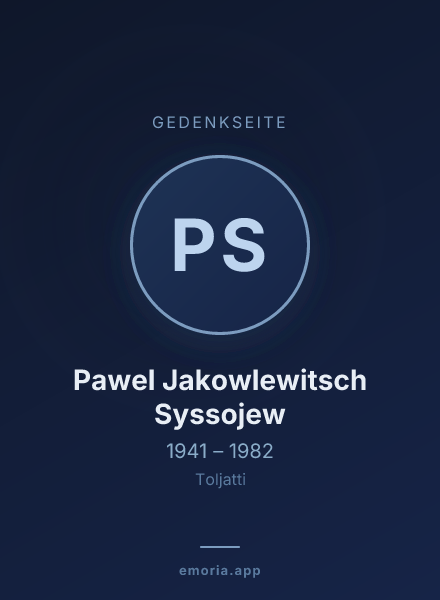 Gedenkportrait von Pawel Jakowlewitsch Syssojew