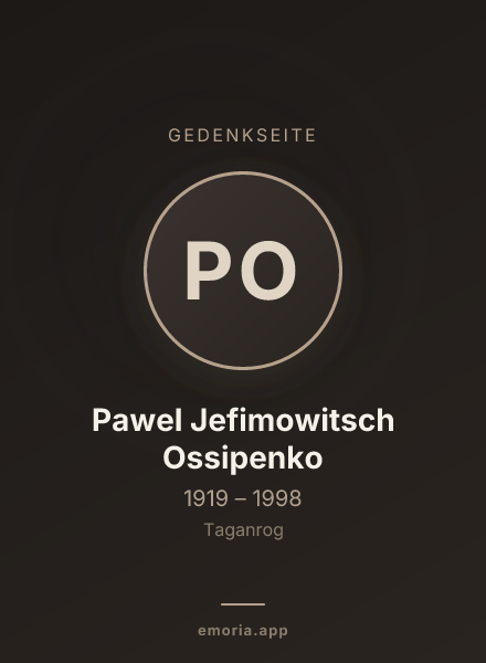 Gedenkportrait von Pawel Jefimowitsch Ossipenko