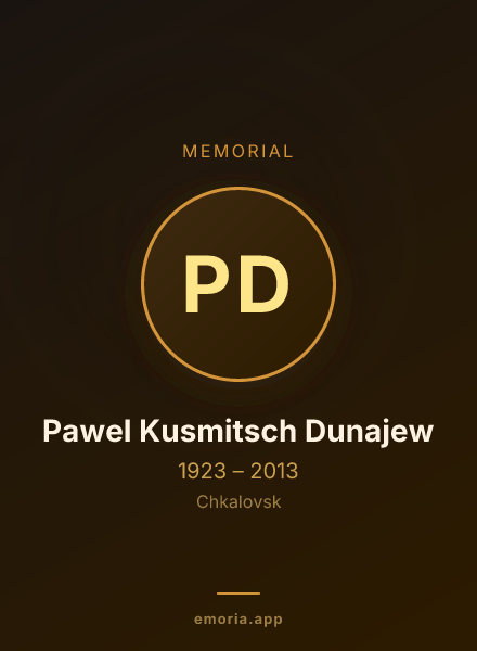 Memorial portrait of Pawel Kusmitsch Dunajew