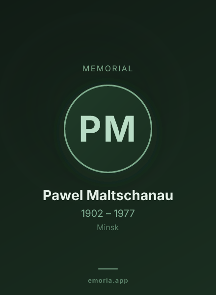 Memorial portrait of Pawel Maltschanau