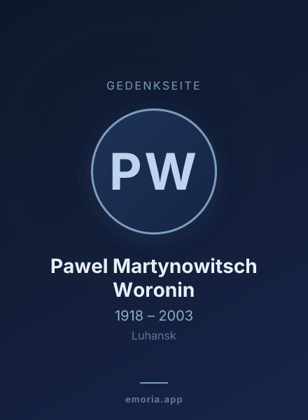 Gedenkportrait von Pawel Martynowitsch Woronin