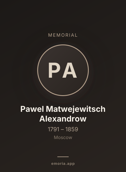 Memorial portrait of Pawel Matwejewitsch Alexandrow