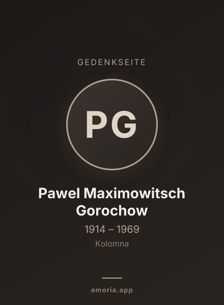 Gedenkportrait von Pawel Maximowitsch Gorochow
