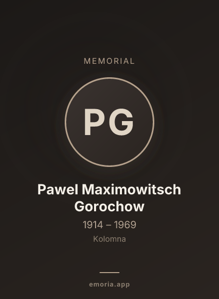 Memorial portrait of Pawel Maximowitsch Gorochow