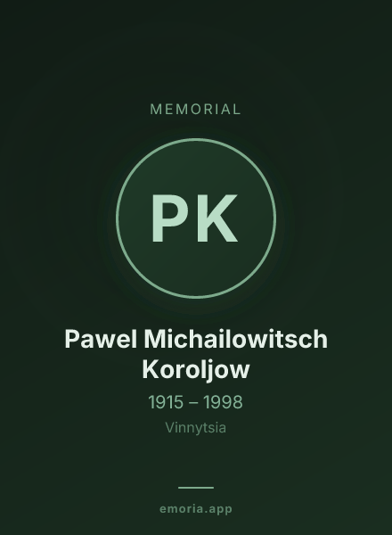 Memorial portrait of Pawel Michailowitsch Koroljow