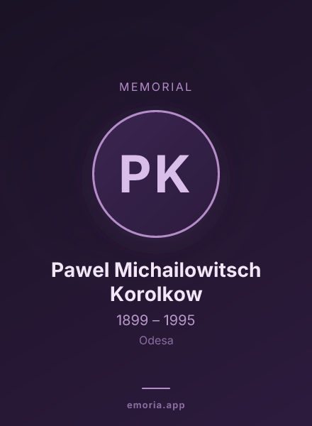 Memorial portrait of Pawel Michailowitsch Korolkow