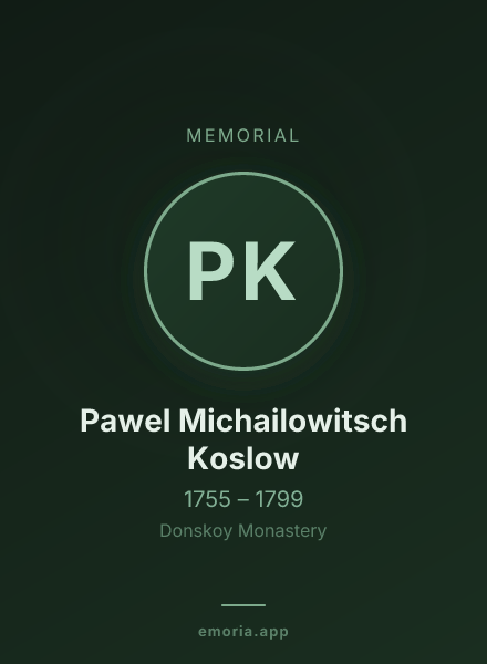 Memorial portrait of Pawel Michailowitsch Koslow