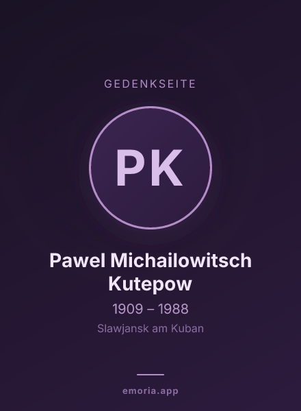 Gedenkportrait von Pawel Michailowitsch Kutepow