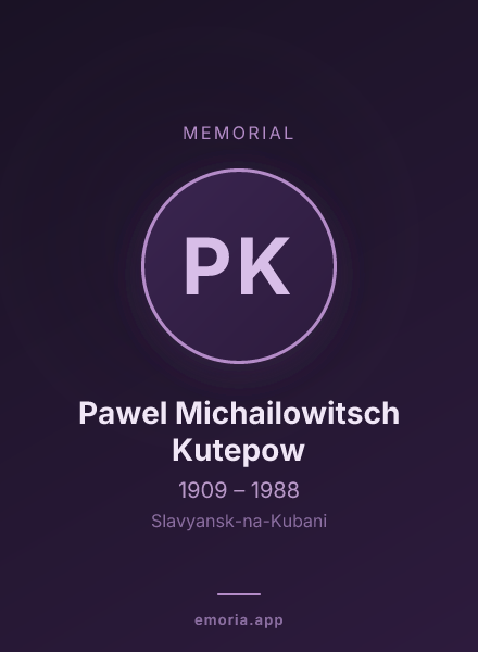 Memorial portrait of Pawel Michailowitsch Kutepow