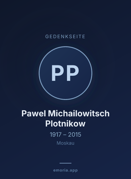 Gedenkportrait von Pawel Michailowitsch Plotnikow