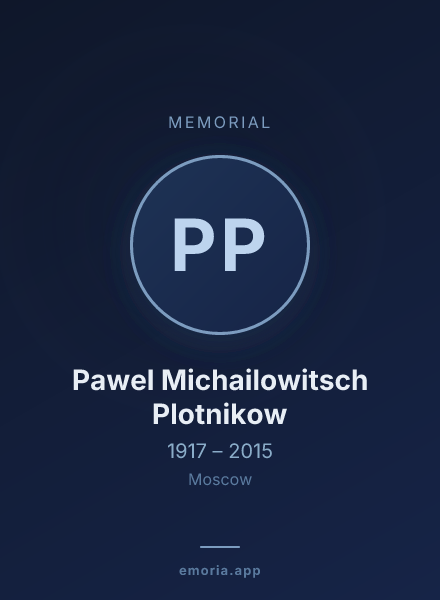 Memorial portrait of Pawel Michailowitsch Plotnikow