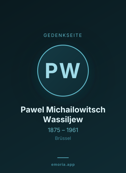 Gedenkportrait von Pawel Michailowitsch Wassiljew