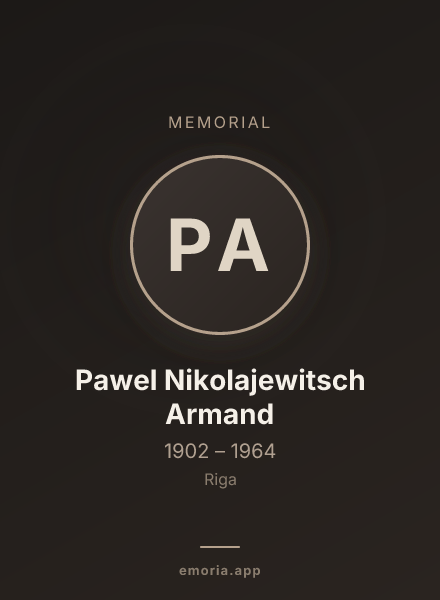 Memorial portrait of Pawel Nikolajewitsch Armand