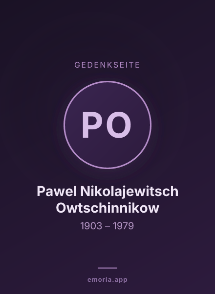 Gedenkportrait von Pawel Nikolajewitsch Owtschinnikow