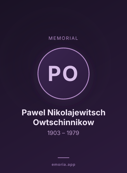 Memorial portrait of Pawel Nikolajewitsch Owtschinnikow