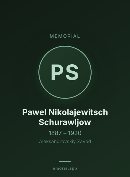 Memorial portrait of Pawel Nikolajewitsch Schurawljow