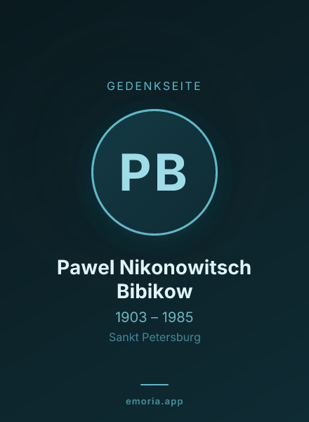 Gedenkportrait von Pawel Nikonowitsch Bibikow