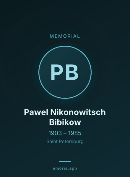 Memorial portrait of Pawel Nikonowitsch Bibikow