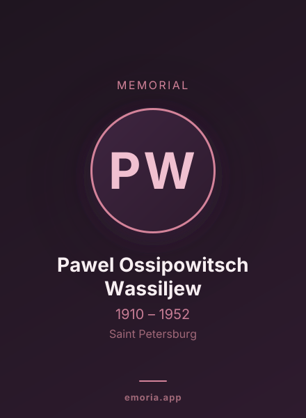 Memorial portrait of Pawel Ossipowitsch Wassiljew