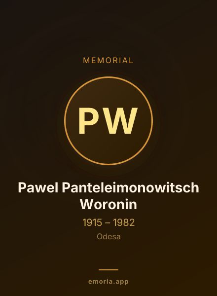 Memorial portrait of Pawel Panteleimonowitsch Woronin