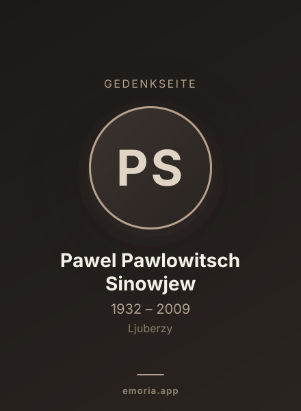 Gedenkportrait von Pawel Pawlowitsch Sinowjew