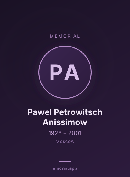 Memorial portrait of Pawel Petrowitsch Anissimow