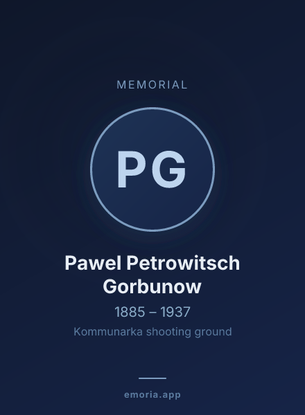 Memorial portrait of Pawel Petrowitsch Gorbunow