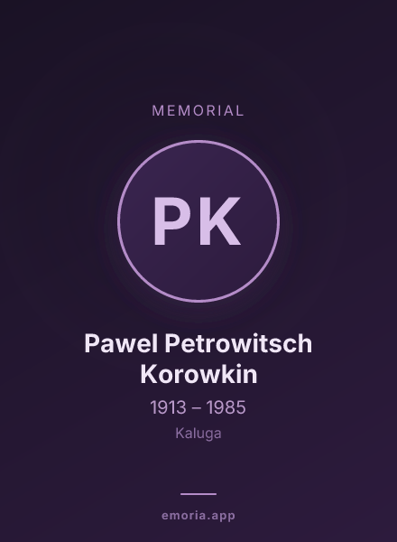 Memorial portrait of Pawel Petrowitsch Korowkin