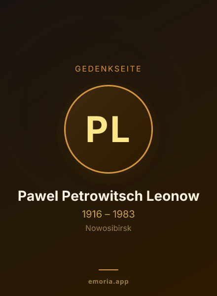 Gedenkportrait von Pawel Petrowitsch Leonow