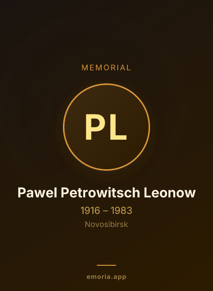 Memorial portrait of Pawel Petrowitsch Leonow