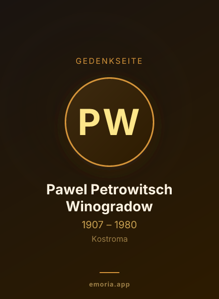 Gedenkportrait von Pawel Petrowitsch Winogradow