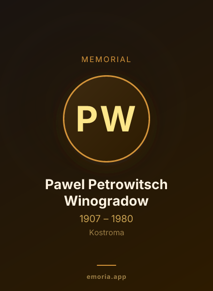 Memorial portrait of Pawel Petrowitsch Winogradow