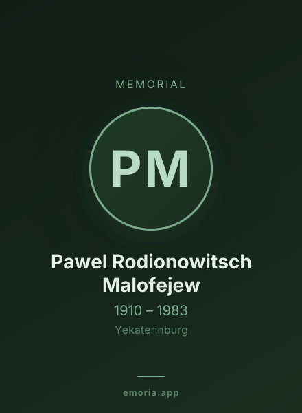 Memorial portrait of Pawel Rodionowitsch Malofejew