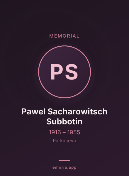Memorial portrait of Pawel Sacharowitsch Subbotin