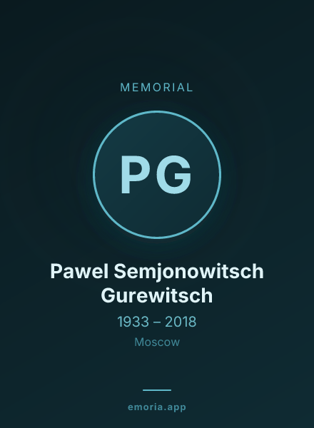 Memorial portrait of Pawel Semjonowitsch Gurewitsch