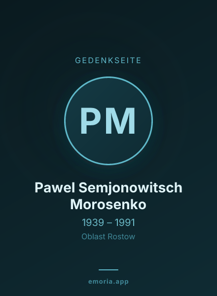 Gedenkportrait von Pawel Semjonowitsch Morosenko