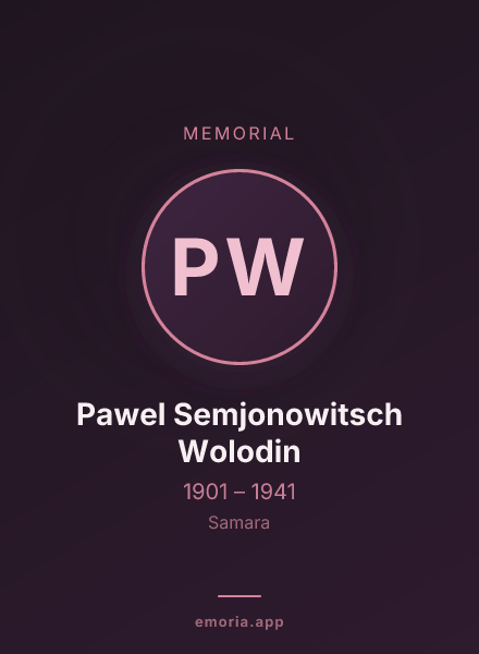 Memorial portrait of Pawel Semjonowitsch Wolodin