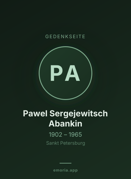 Gedenkportrait von Pawel Sergejewitsch Abankin