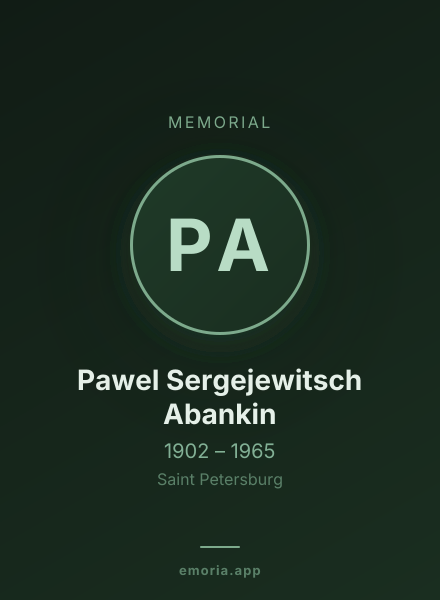 Memorial portrait of Pawel Sergejewitsch Abankin
