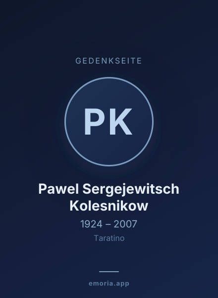 Gedenkportrait von Pawel Sergejewitsch Kolesnikow