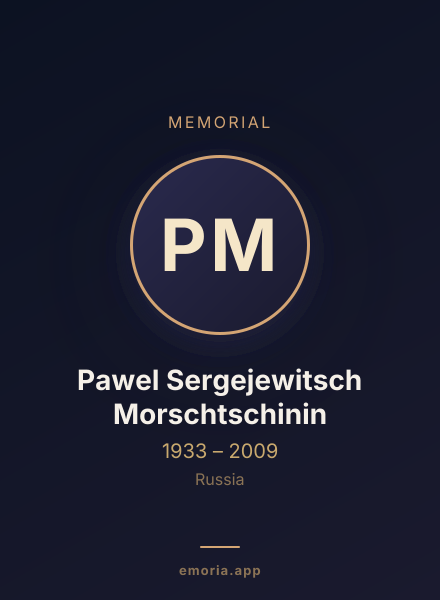 Memorial portrait of Pawel Sergejewitsch Morschtschinin