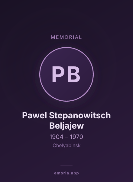 Memorial portrait of Pawel Stepanowitsch Beljajew