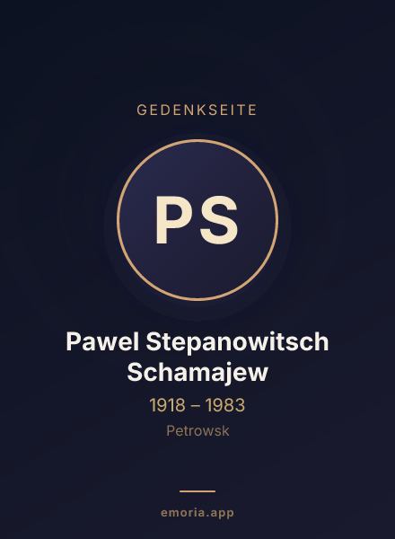 Gedenkportrait von Pawel Stepanowitsch Schamajew