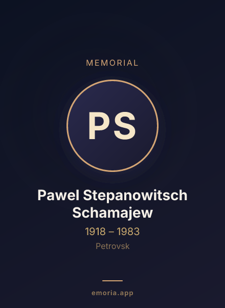 Memorial portrait of Pawel Stepanowitsch Schamajew