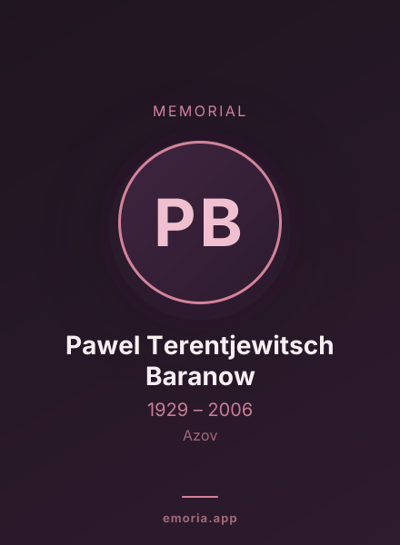 Memorial portrait of Pawel Terentjewitsch Baranow