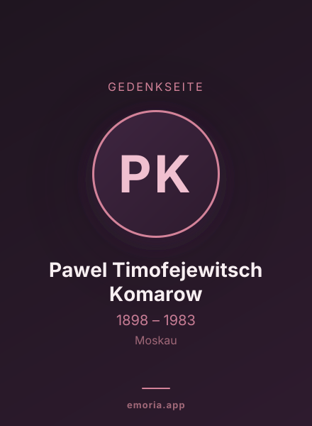 Gedenkportrait von Pawel Timofejewitsch Komarow