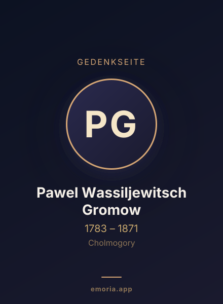 Gedenkportrait von Pawel Wassiljewitsch Gromow
